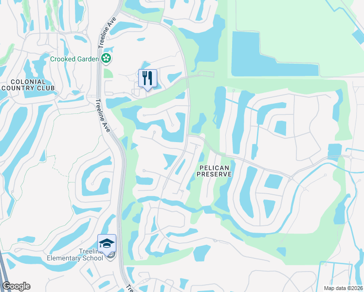 map of restaurants, bars, coffee shops, grocery stores, and more near 10545 Bella Vista Drive in Fort Myers