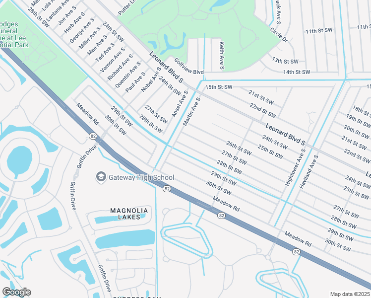 map of restaurants, bars, coffee shops, grocery stores, and more near 4753 28th Street Southwest in Lehigh Acres