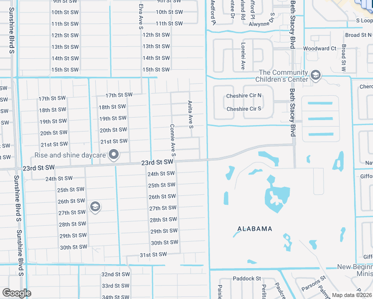 map of restaurants, bars, coffee shops, grocery stores, and more near 2515 22nd Street Southwest in Lehigh Acres