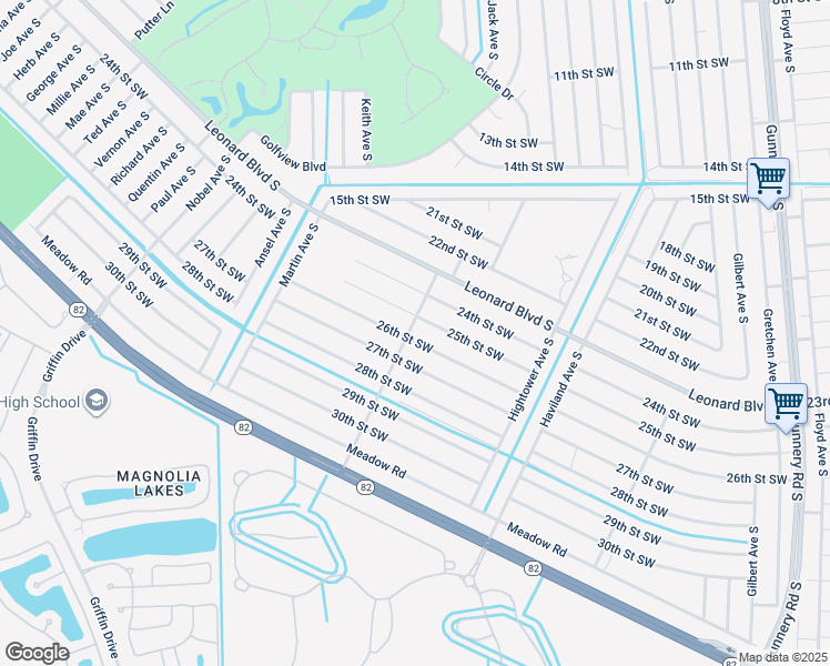 map of restaurants, bars, coffee shops, grocery stores, and more near 4700-4702 26th Street Southwest in Lehigh Acres