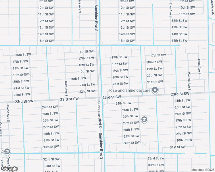 map of restaurants, bars, coffee shops, grocery stores, and more near 3005 21st Street Southwest in Lehigh Acres