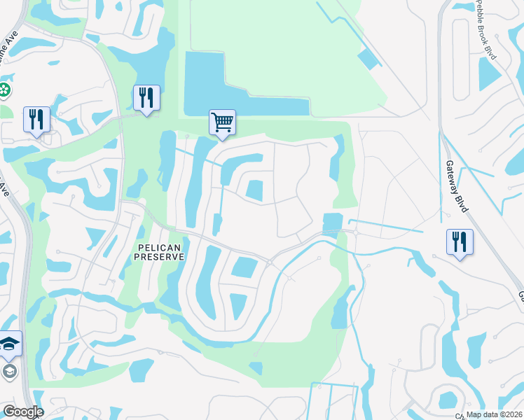 map of restaurants, bars, coffee shops, grocery stores, and more near 10740 Cetrella Drive in Fort Myers