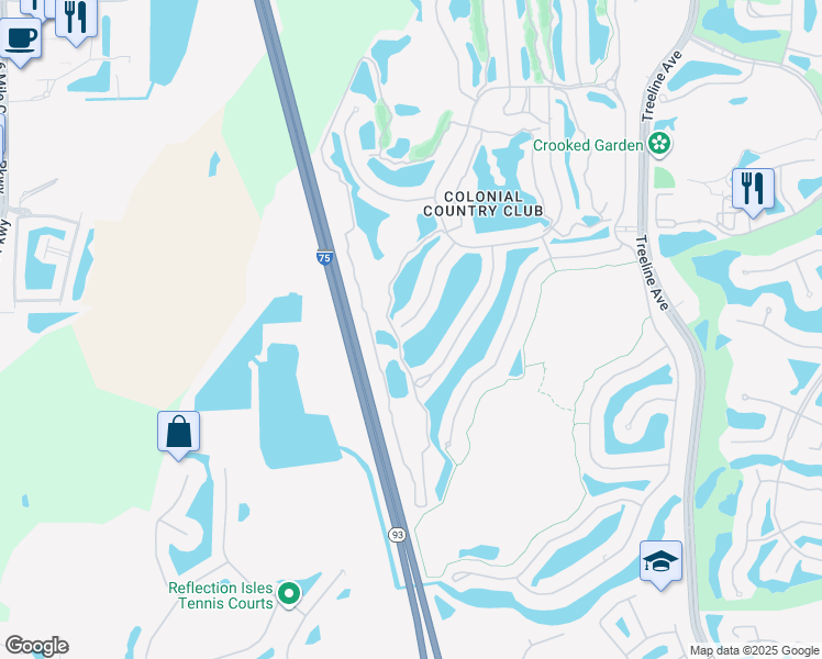 map of restaurants, bars, coffee shops, grocery stores, and more near 10057 Majestic Avenue in Fort Myers