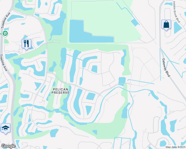 map of restaurants, bars, coffee shops, grocery stores, and more near 10722 Cetrella Drive in Fort Myers