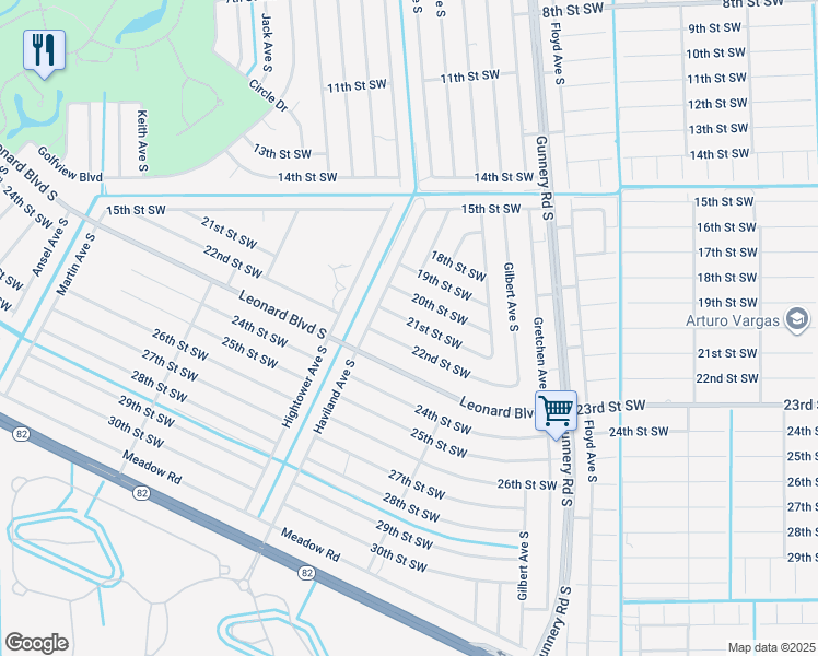 map of restaurants, bars, coffee shops, grocery stores, and more near 4536 22nd Street Southwest in Lehigh Acres