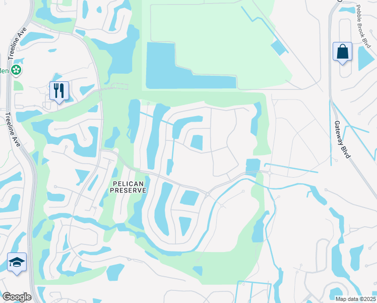 map of restaurants, bars, coffee shops, grocery stores, and more near 10722 Cetrella Drive in Fort Myers