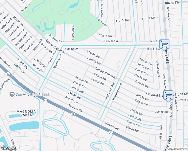 map of restaurants, bars, coffee shops, grocery stores, and more near 4645 24th Street Southwest in Lehigh Acres