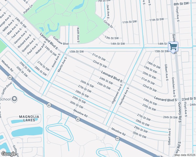 map of restaurants, bars, coffee shops, grocery stores, and more near 4656 24th Street Southwest in Lehigh Acres
