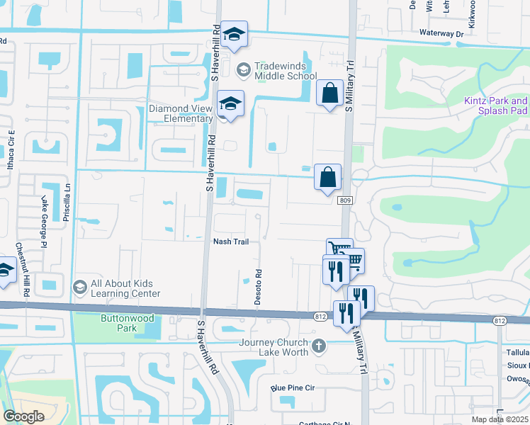 map of restaurants, bars, coffee shops, grocery stores, and more near 4305 Cohune Palm Court in Greenacres