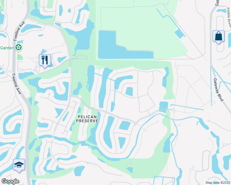 map of restaurants, bars, coffee shops, grocery stores, and more near 10451 Materita Drive in Fort Myers