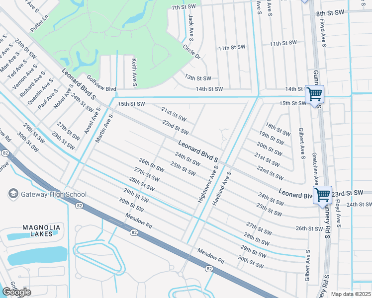 map of restaurants, bars, coffee shops, grocery stores, and more near 4643 Leonard Boulevard South in Lehigh Acres
