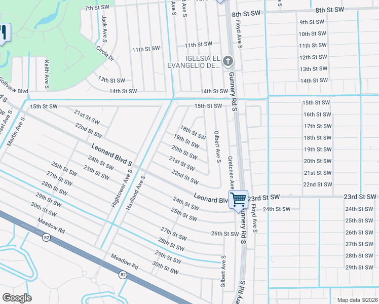 map of restaurants, bars, coffee shops, grocery stores, and more near 4524 20th Street Southwest in Lehigh Acres