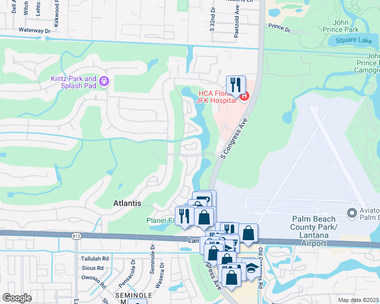 map of restaurants, bars, coffee shops, grocery stores, and more near 334 Yorktowne Circle in Lake Worth