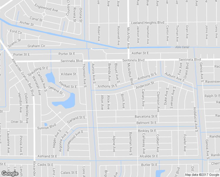 map of restaurants, bars, coffee shops, grocery stores, and more near 924 Anthony Street East in Lehigh Acres