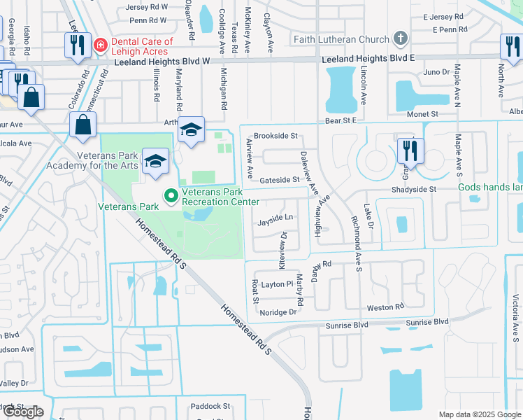 map of restaurants, bars, coffee shops, grocery stores, and more near 204 Tree Swallow Ct in Lehigh Acres