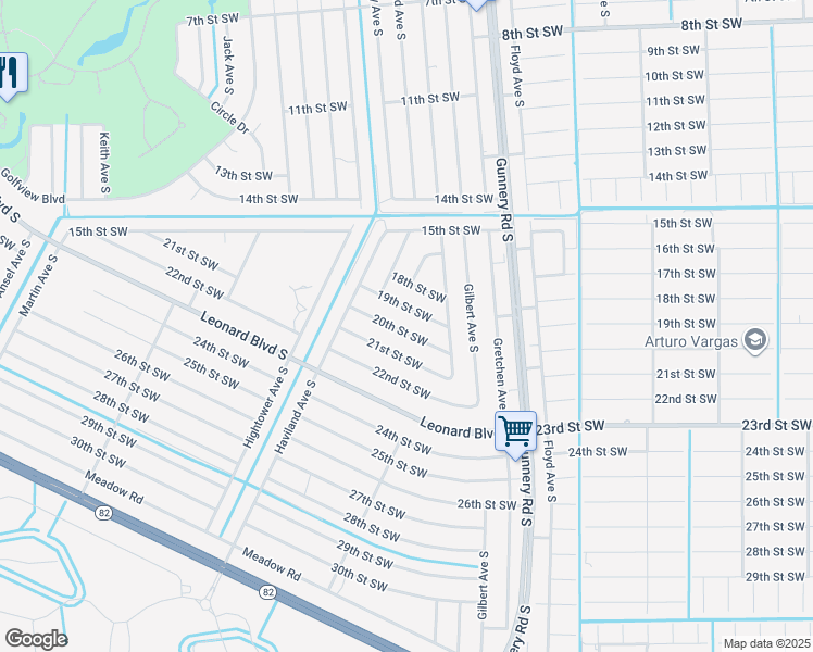 map of restaurants, bars, coffee shops, grocery stores, and more near 4524 20th Street Southwest in Lehigh Acres