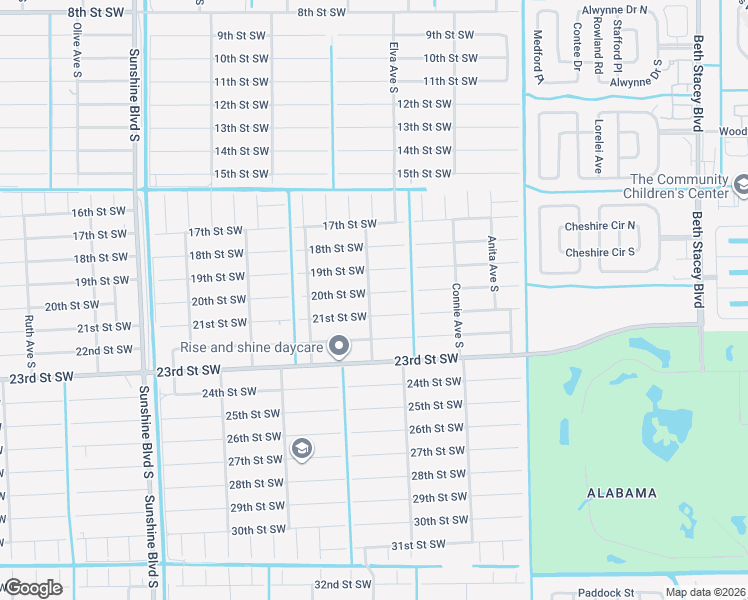 map of restaurants, bars, coffee shops, grocery stores, and more near 2713 20th Street West in Lehigh Acres