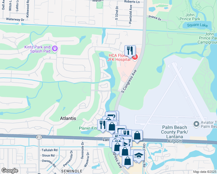 map of restaurants, bars, coffee shops, grocery stores, and more near 334 Yorktowne Circle in Lake Worth