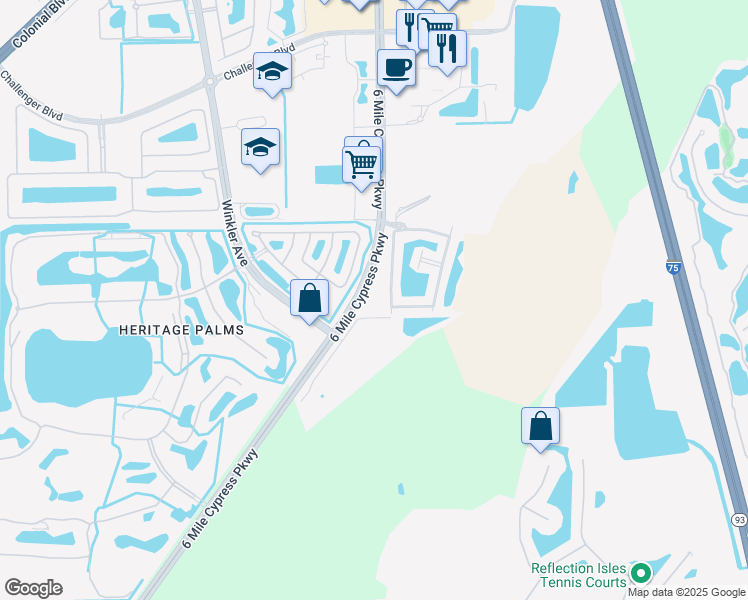 map of restaurants, bars, coffee shops, grocery stores, and more near 10175/181 Ben C Pratt/6 Mile Cypress Parkway in Fort Myers