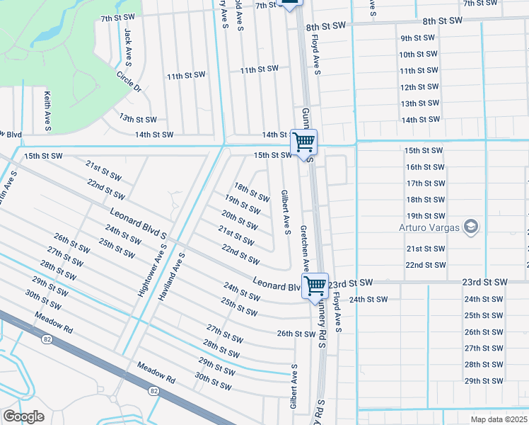 map of restaurants, bars, coffee shops, grocery stores, and more near 4506 19th Street Southwest in Lehigh Acres