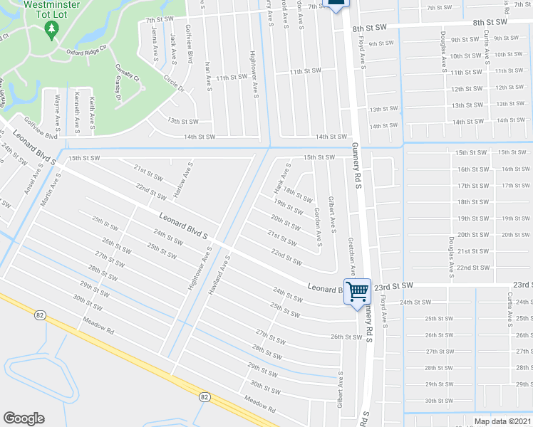map of restaurants, bars, coffee shops, grocery stores, and more near 4543 20th Street Southwest in Lehigh Acres