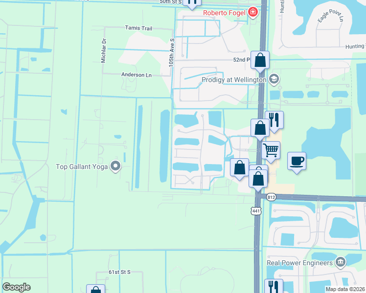 map of restaurants, bars, coffee shops, grocery stores, and more near 10392 Old Winston Court in Lake Worth