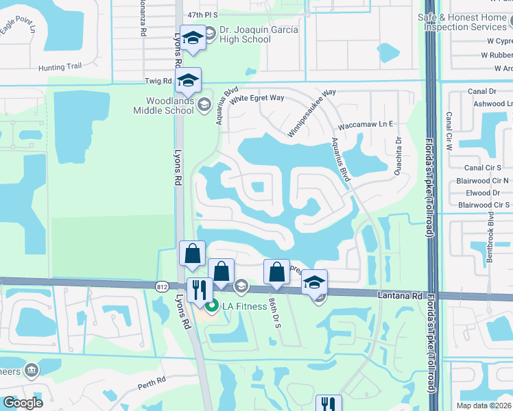 map of restaurants, bars, coffee shops, grocery stores, and more near 5637 Egret Isle Trail in Lake Worth