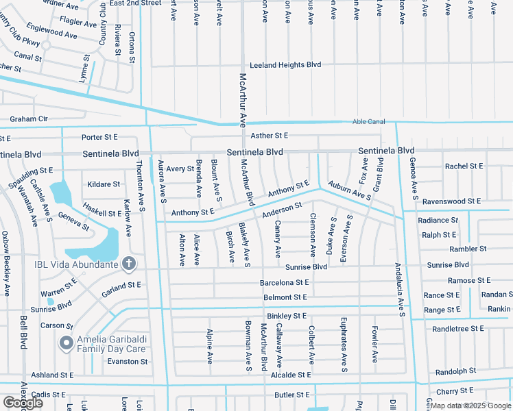 map of restaurants, bars, coffee shops, grocery stores, and more near 149 McArthur Boulevard in Lehigh Acres
