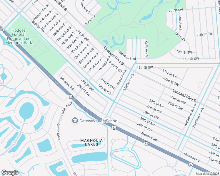 map of restaurants, bars, coffee shops, grocery stores, and more near 4805 27th Street Southwest in Lehigh Acres