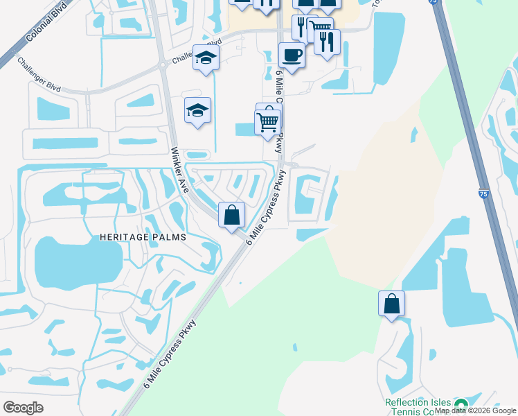map of restaurants, bars, coffee shops, grocery stores, and more near 8317 Pacific Beach Drive in Fort Myers