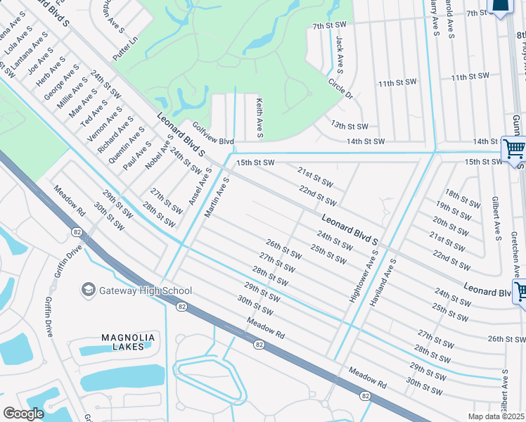 map of restaurants, bars, coffee shops, grocery stores, and more near 4727 24th Street Southwest in Lehigh Acres