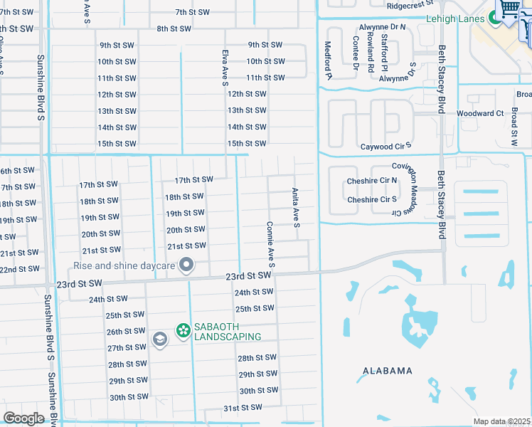 map of restaurants, bars, coffee shops, grocery stores, and more near 2602 19th Street Southwest in Lehigh Acres