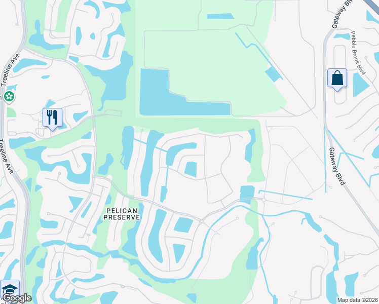 map of restaurants, bars, coffee shops, grocery stores, and more near 10420 Severino Lane in Fort Myers