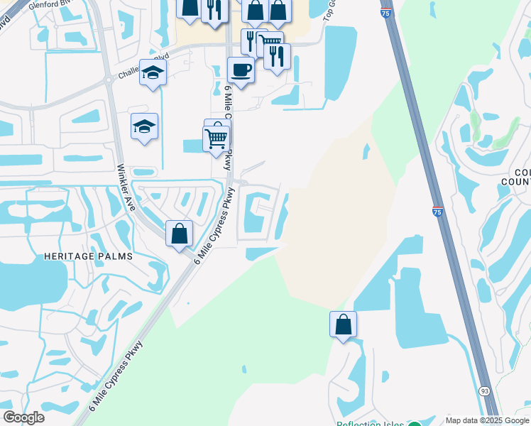 map of restaurants, bars, coffee shops, grocery stores, and more near 8871 Via Isola Court in Fort Myers