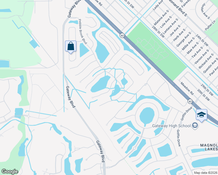map of restaurants, bars, coffee shops, grocery stores, and more near 12482 Pebble Stone Court in Fort Myers