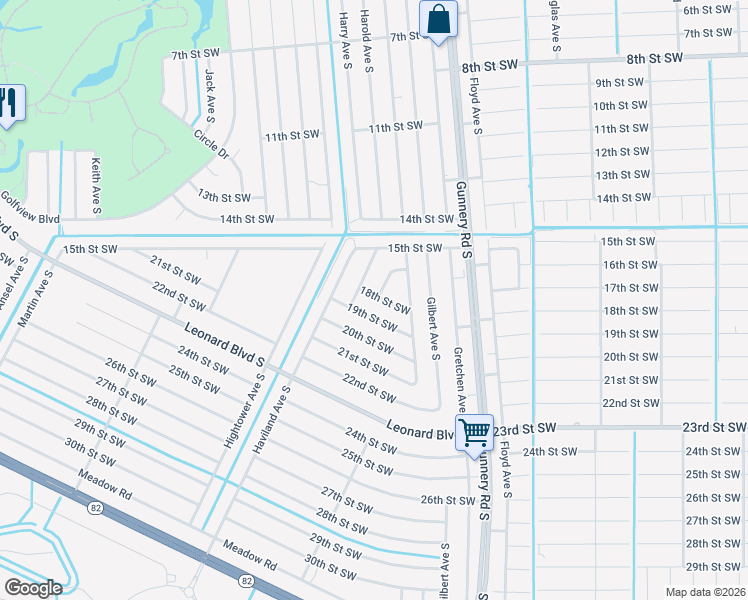 map of restaurants, bars, coffee shops, grocery stores, and more near 4523 18th Street Southwest in Lehigh Acres