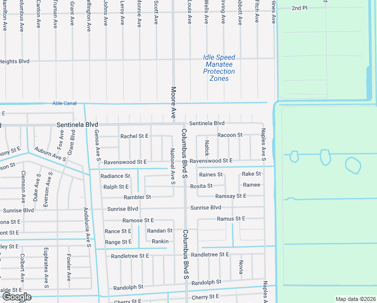 map of restaurants, bars, coffee shops, grocery stores, and more near 133 Columbus Boulevard South in Lehigh Acres