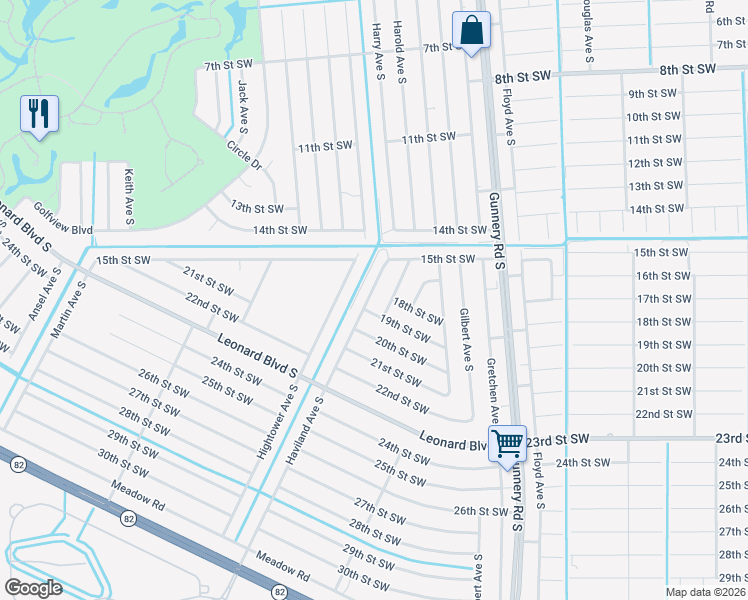 map of restaurants, bars, coffee shops, grocery stores, and more near 1529 Haviland Avenue South in Lehigh Acres