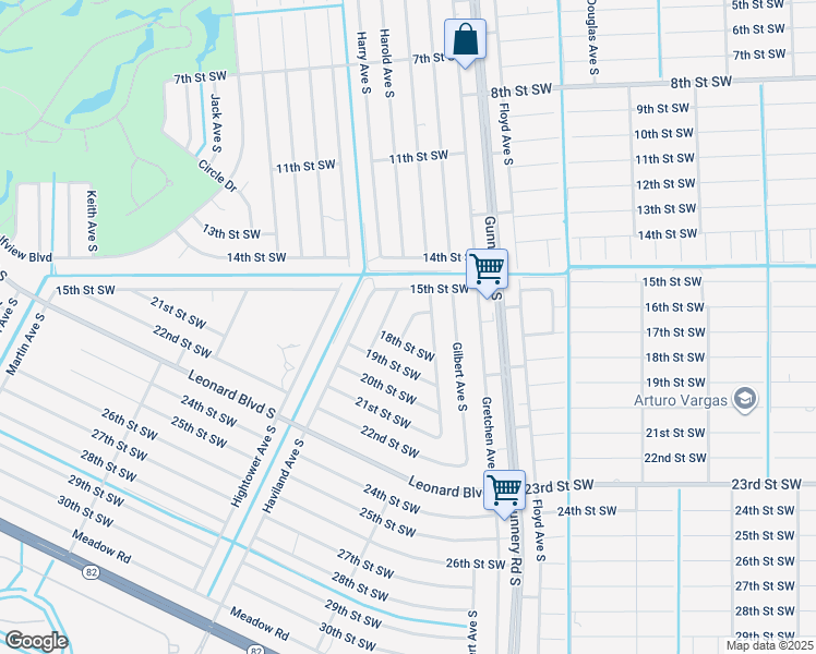 map of restaurants, bars, coffee shops, grocery stores, and more near 1515 Gary Lane in Lehigh Acres