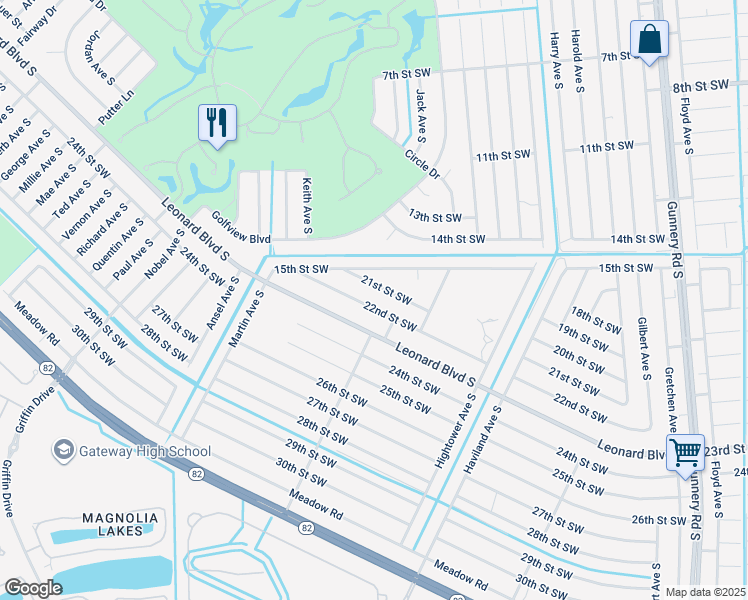 map of restaurants, bars, coffee shops, grocery stores, and more near 4725 22nd Street Southwest in Lehigh Acres