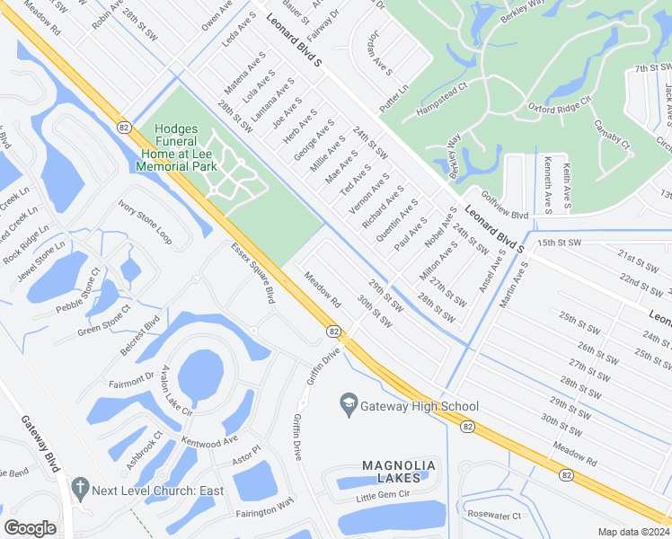 map of restaurants, bars, coffee shops, grocery stores, and more near 4882 30th Street Southwest in Lehigh Acres