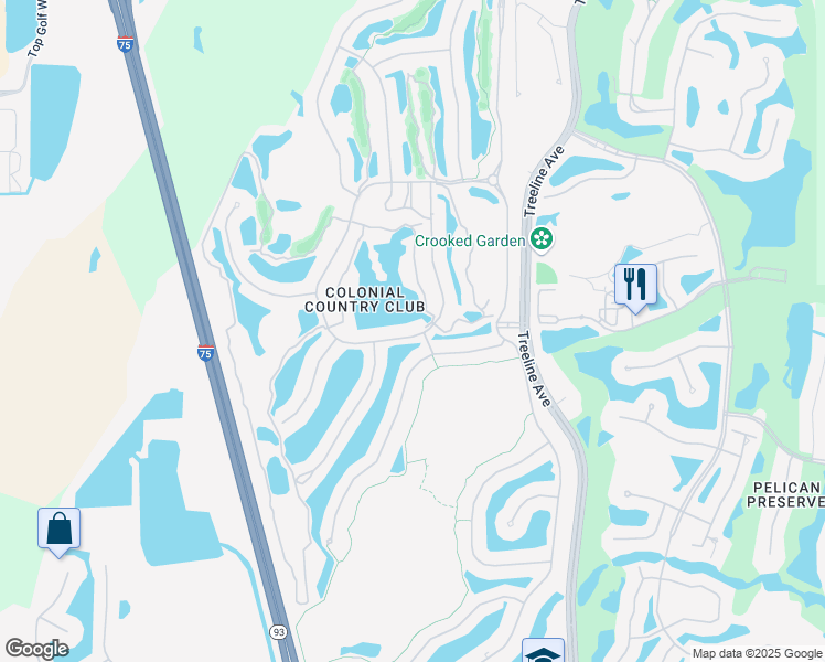 map of restaurants, bars, coffee shops, grocery stores, and more near 9293 Independence Way in Fort Myers