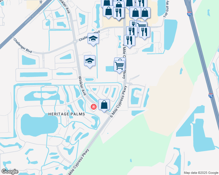 map of restaurants, bars, coffee shops, grocery stores, and more near 8159 Pacific Beach Drive in Fort Myers
