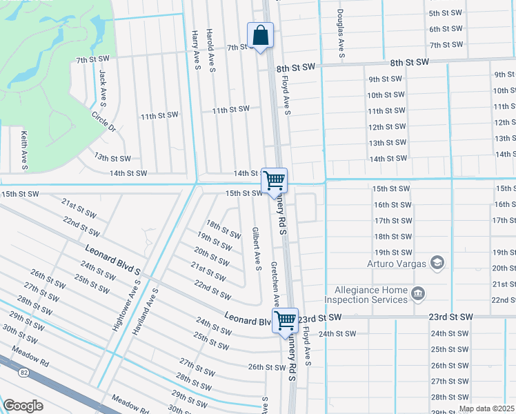 map of restaurants, bars, coffee shops, grocery stores, and more near 1509 Gilbert Avenue South in Lehigh Acres