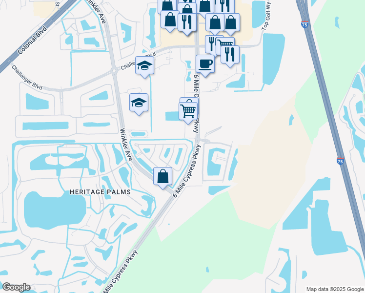 map of restaurants, bars, coffee shops, grocery stores, and more near 8159 Pacific Beach Drive in Fort Myers