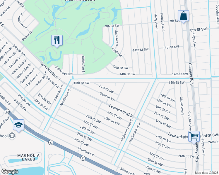 map of restaurants, bars, coffee shops, grocery stores, and more near 1500 Hope Court in Lehigh Acres