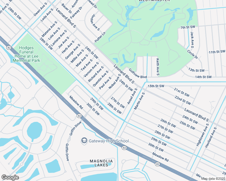 map of restaurants, bars, coffee shops, grocery stores, and more near 2422 Milton Avenue South in Lehigh Acres