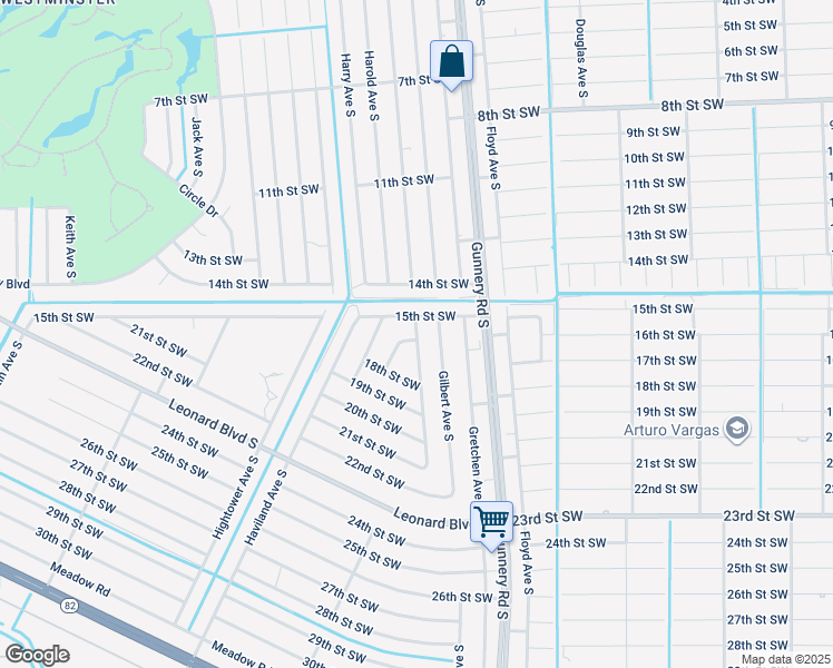 map of restaurants, bars, coffee shops, grocery stores, and more near 1523 Gordon Ave S in Lehigh Acres