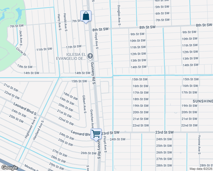 map of restaurants, bars, coffee shops, grocery stores, and more near 1510 Ford Avenue South in Lehigh Acres