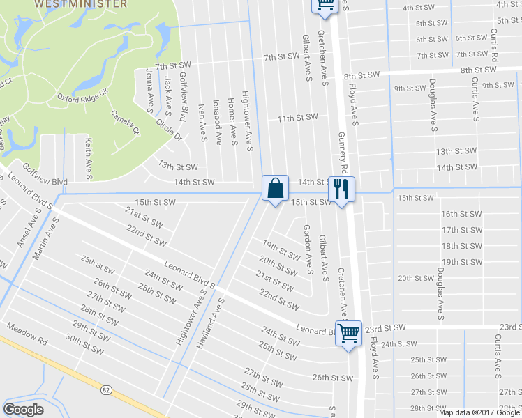 map of restaurants, bars, coffee shops, grocery stores, and more near 1508 Haviland Avenue South in Lehigh Acres